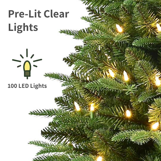 Puleo International 4ft. Pre-Lit Fraser Fir Potted Artificial Christmas Tree